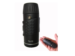 Telescopio monocular 7x18 con enfoque ajustable, portátil, pequeño, impermeable, portátil, Yizhood (negro)