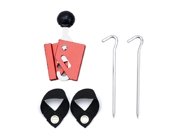 Juego de soportes para tiendas de campaña, aluminio rojo de 6 mm