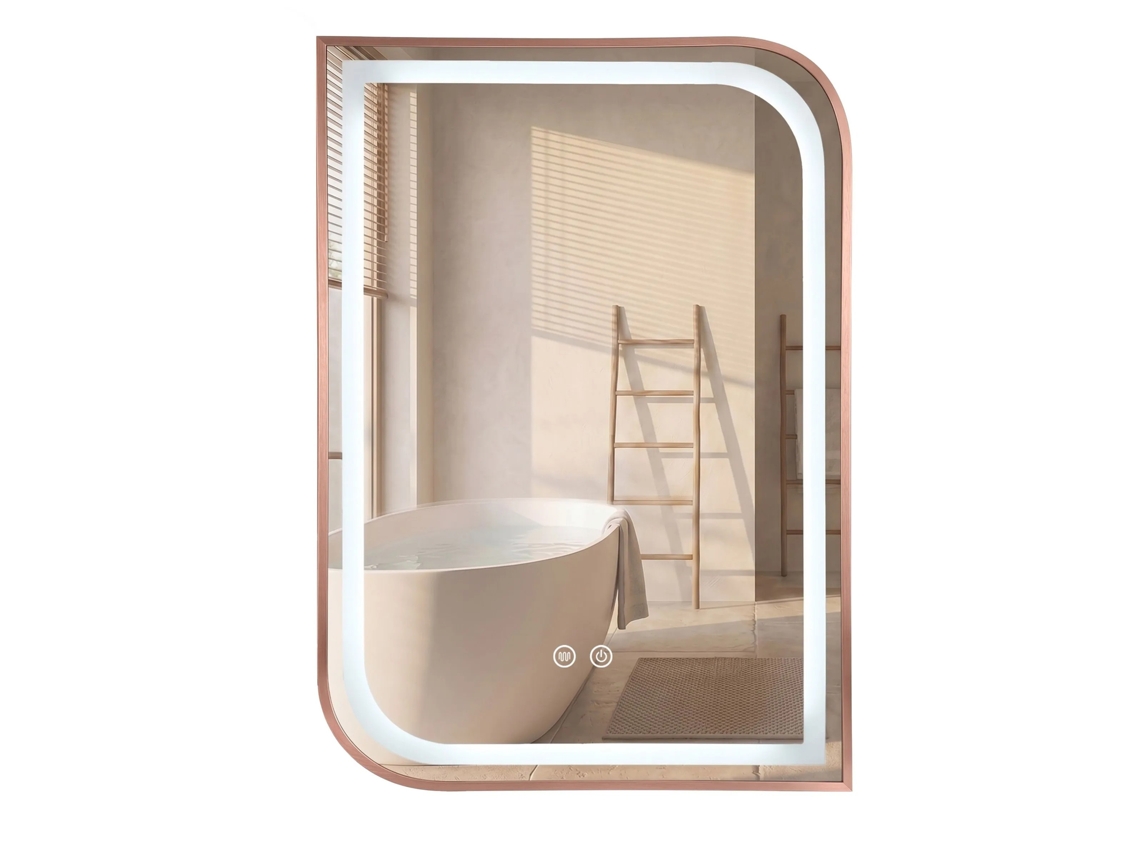 Espejo Rea Zone Brush Rose Gold 80x60 Led