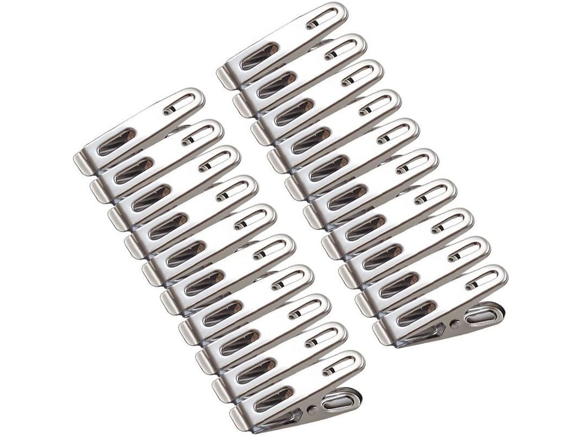 2026-20 Pinzas De Ropa De Metal Acero Inoxidable 4.5cm Pequeñas Multiuso Para Cordones Toallas Calcetines (plata)