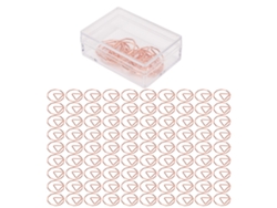 100 Clip Papel Oro Forma Única Bonita Ligero Portátil Proceso Electrodeposición Metal Con Caja Almacenamiento Polígono