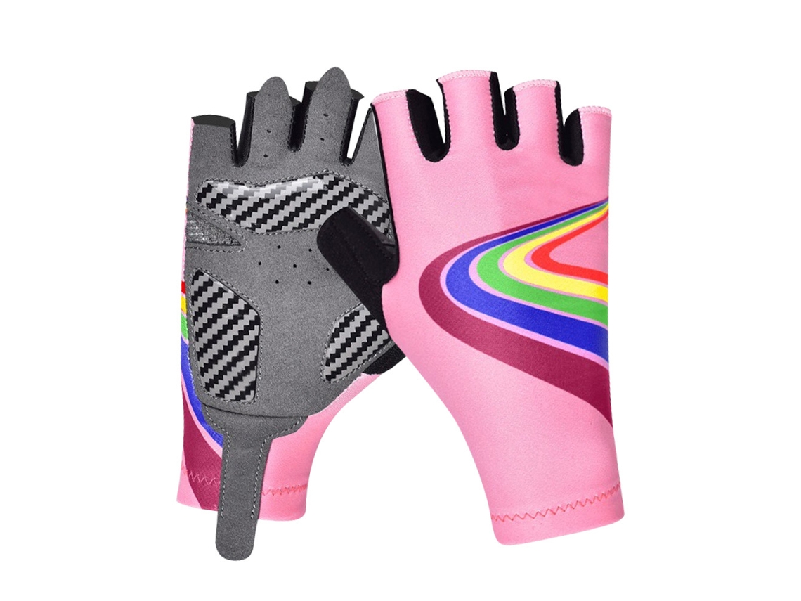 2026-guantes De Ciclismo Infantiles Deportivos Al Aire Libre Mitad De Dedo Con Almohadillas De Silicona Accesorio Niño Rosa M