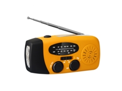 Radio Solar De Emergencia Radio Portátil De Manivela Am/fm Con Linterna Led Batería De 2000 Mah Color Naranja Gertiz