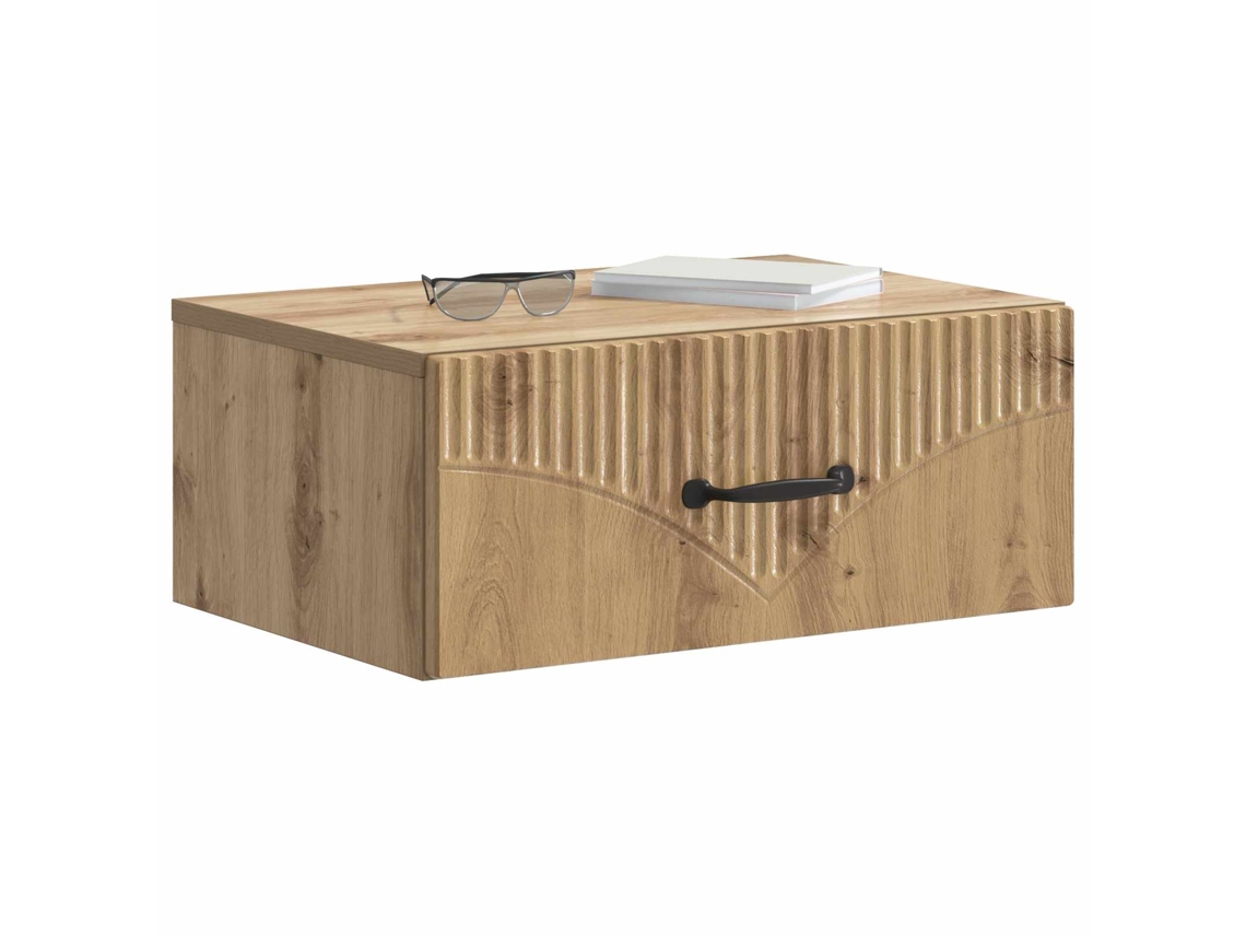 Maison Exclusive - Mesita De Noche De Pared Con Cajón 2 Pcs Roble Artesanal