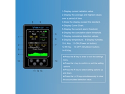 Detector portátil de radiación nuclear, contador Geiger para radiación beta, rayos X y rayos gamma, con pantalla TFT y función de alarma.