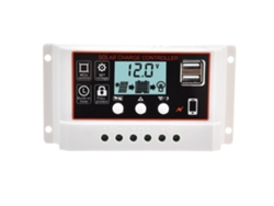 Controlador inteligente para paneles solares Velora 2026, PWM, 12V/24V, 30A, con carga/descarga y doble puerto USB para baterías.
