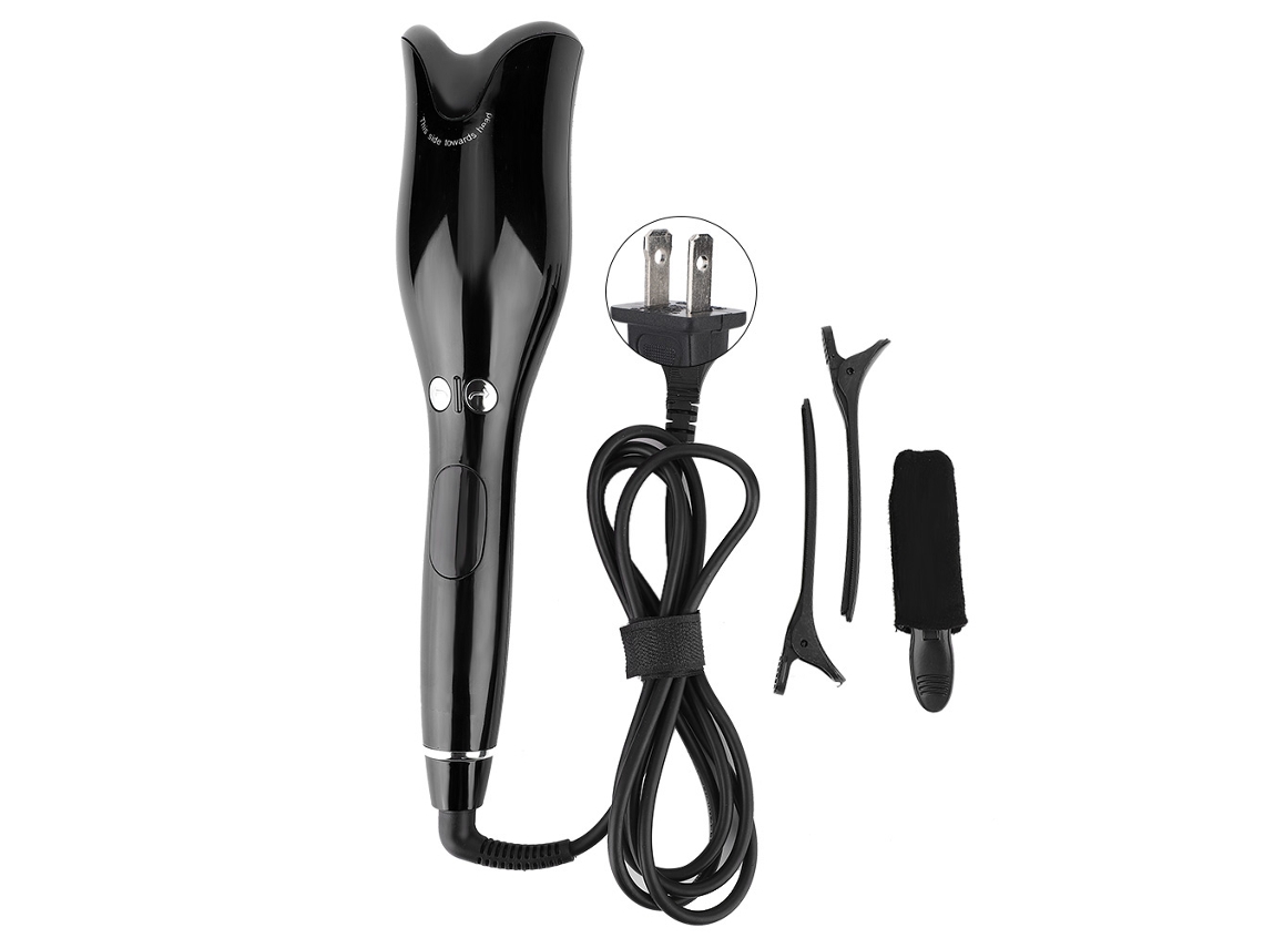 Modelador de Cabelo Automático Anti-Queimaduras 2026 com Tela LCD para Pentear Cabelos, Ferramenta Preta para Modelar Cabelos