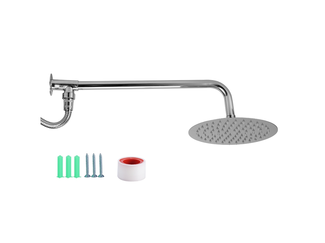 Cabezal De Ducha Redondo De 8 Pulgadas, Acero Inoxidable, Rosca G1/2, Kit De Baño Ligero De Lujo.