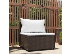 Sofá de jardín con cojines de mimbre marrón de Dkd Home Decor