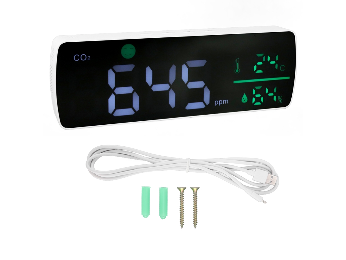 Monitor De Co2 De Alta Precisión Con Sensor Infrarrojo, Detector De Temperatura Y Humedad Para Uso Doméstico.
