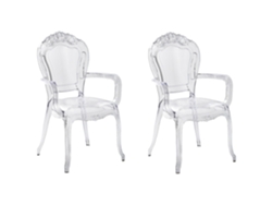 Conjunto de 2 cadeiras BELIANI Vermont de Policarbonato Transparente 52x53x98