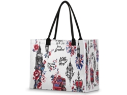 Bolso Mano Grande Tropicallife Temática Retro Londinense Para Mujeres Niñas Bolso Hombro Compras Trabajo Gi