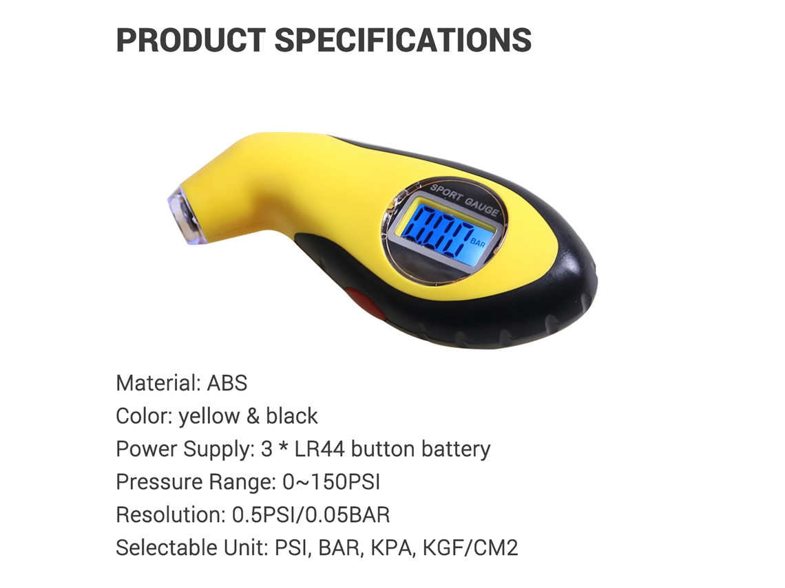 Manómetro Digital De Presión De Neumáticos Con Led, 0-150 Psi, 4 Unidades, Preciso Para Coche, Camión, Motocicleta Y Bicicleta.