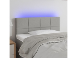 Cabecero Con Led De Tela Gris Claro 90x5x78/88 Cm