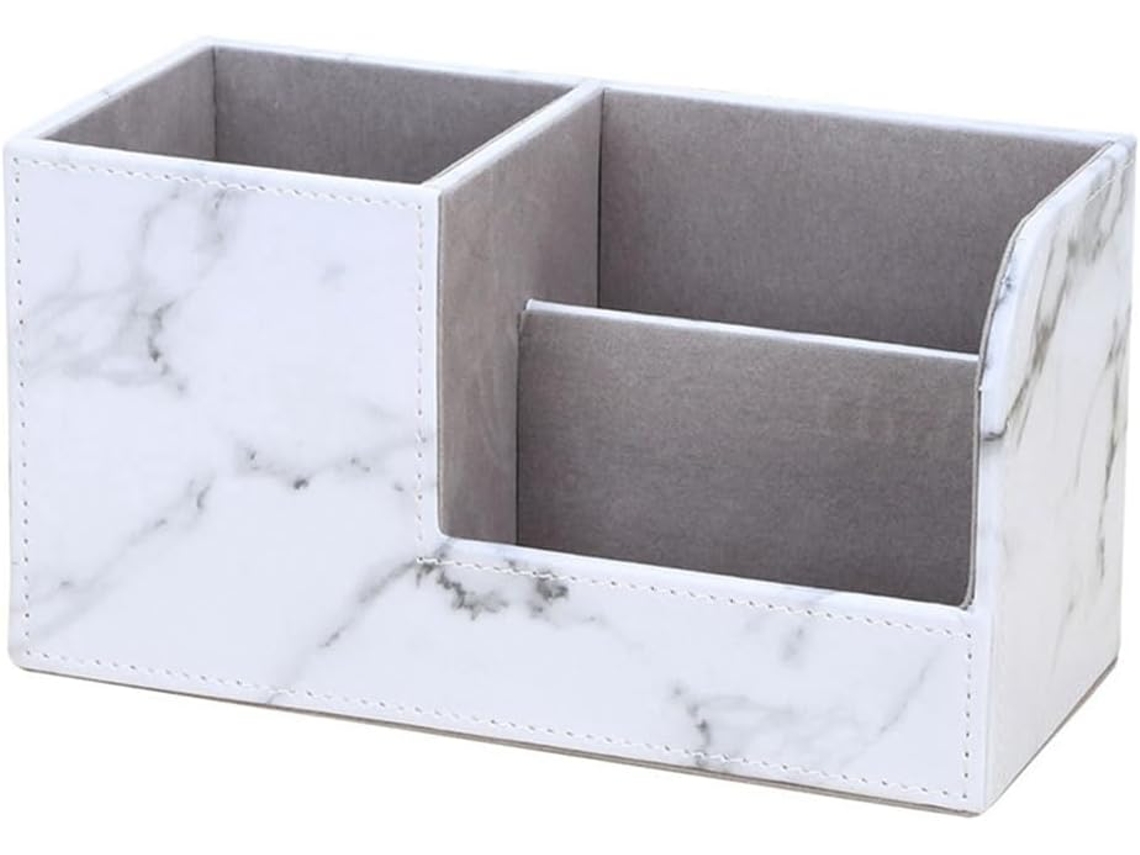 Organizador De Escritorio De Cuero, Soporte Para Artículos De Oficina, Caja De Almacenamiento