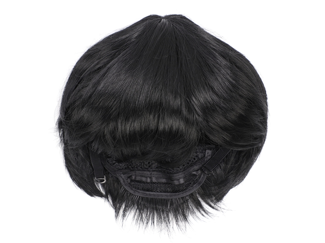 Peruca E Toupee Para Homem Com Cabelo Curto Moderno, Preto, Fácil De Usar, Material Sintético De Alta Qualidade