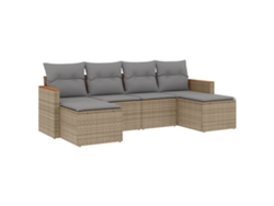 Maison Exclusive - Juego De Sofás Jardín Con Cojines Beige Mezcla 6 Pzas Ratán Pe