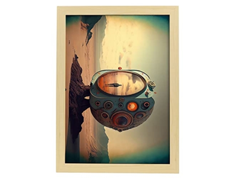 NACNIC Poster Canal De Noticias En Estilo Surrealismo Cinematográfico Ilustraciones Y Grabados De Historieta Abstracta Y Artística A3 Marcos Madera