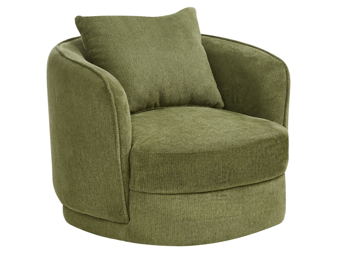Silla giratoria Beliani Andalen de poliéster verde 85x79x74