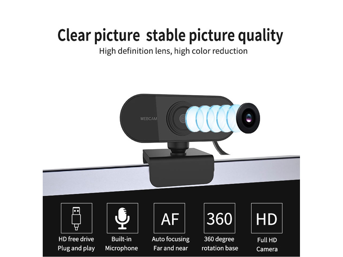 C mara con micr fono webcam 1080p Full HD 1080p port til para