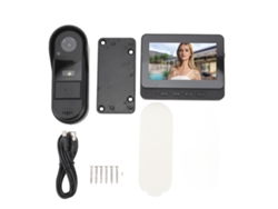 Sistema De Timbre Inalámbrico Con Cámara De Vídeo 1080p, Intercomunicación Bidireccional, Pantalla De 4.3 Pulgadas, Visión Nocturna, Ip65