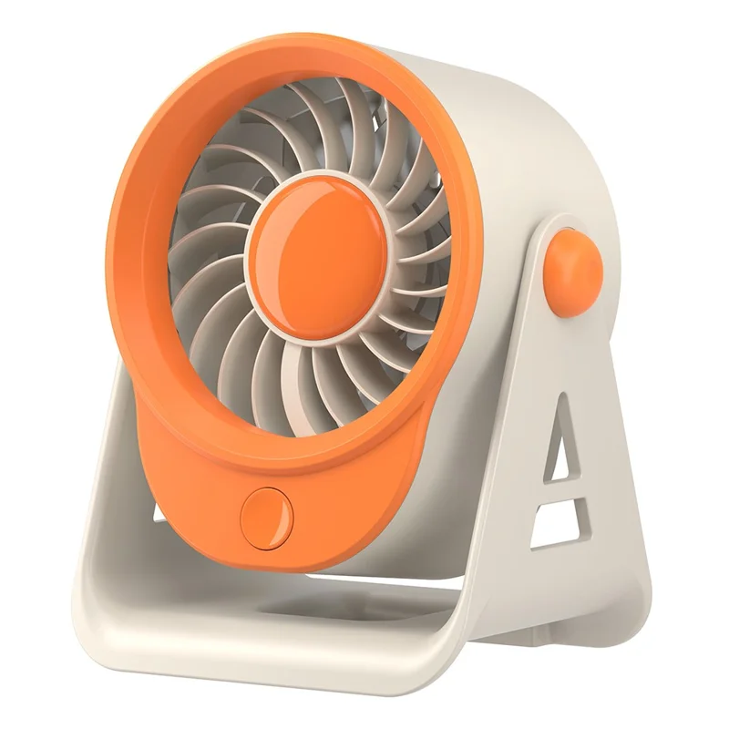 Ventilador De Mesa Chrui 4 Velocidades, Recargablenaranja