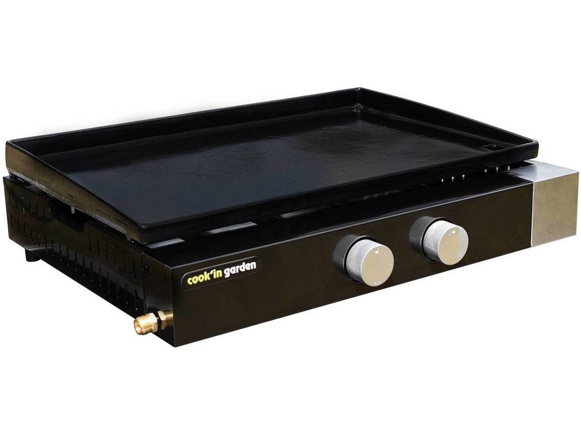 Plancha de Gas Finesta 2B Cook'In Garden 2 Quemadores 5Kw(Negro - HierroFundido - 65 x 52 x 18.5 cm)
