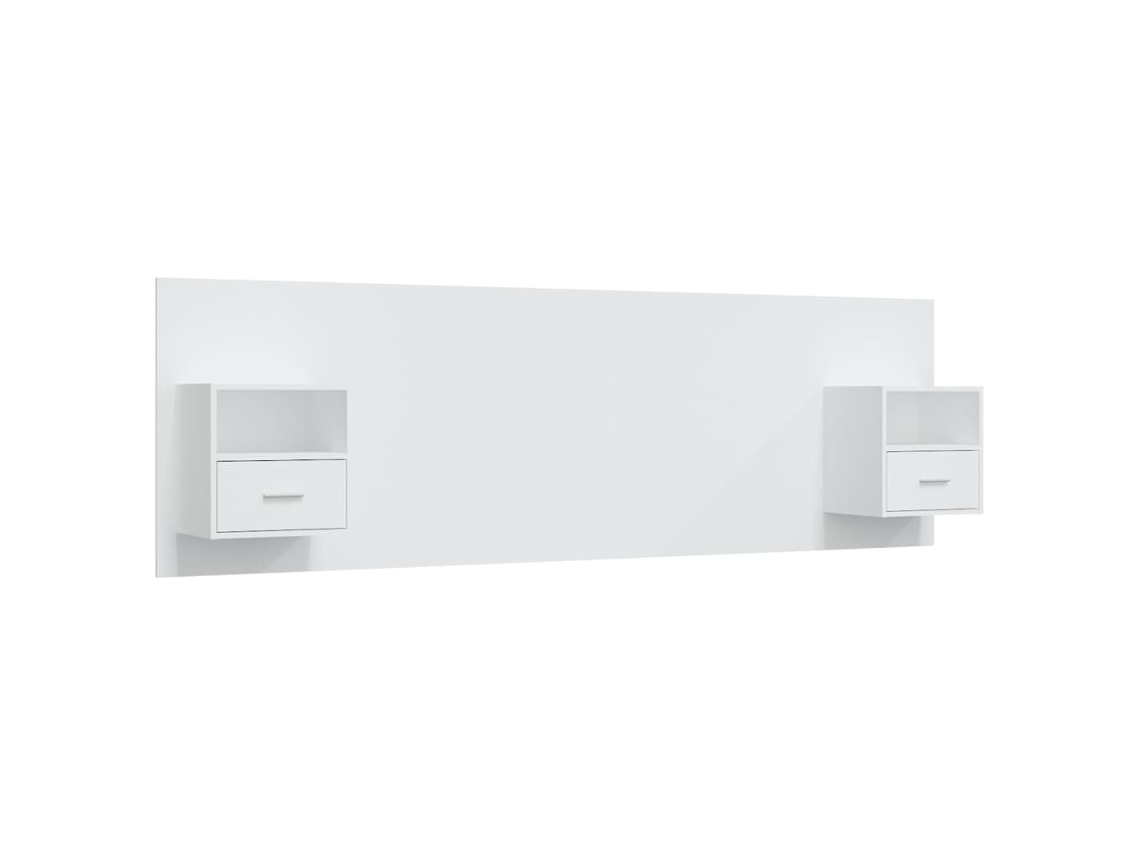 Cabecero + Armarios, Madera Procesada, Blanco, MAISON EXCLUSIVE