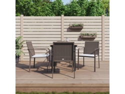 Juego de comedor de jardín de 5 piezas con cojines, mimbre, acero, DKD Home Decor