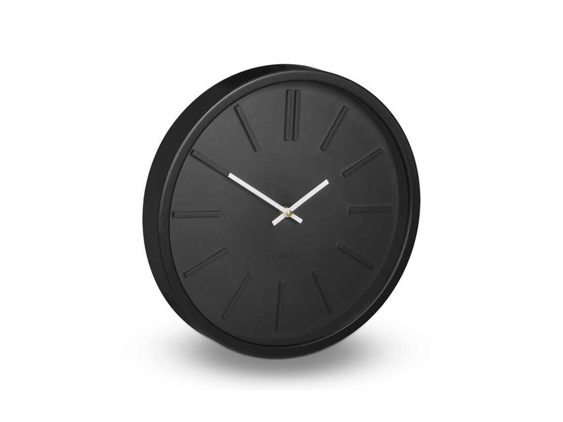 Relaxdays Reloj Pared Sin Segundero, Sin Números, Moderno, Analógico, Cocina, Salón, Despacho, A Pilas, Ø 35 Cm, Negro