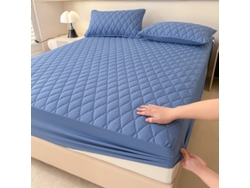Protector De Colchón De Color Liso Resistente Al Polvo Y Al Agua Para Colchones De 5 A 25cm De Grosor (azul/90×200cm) Gertiz