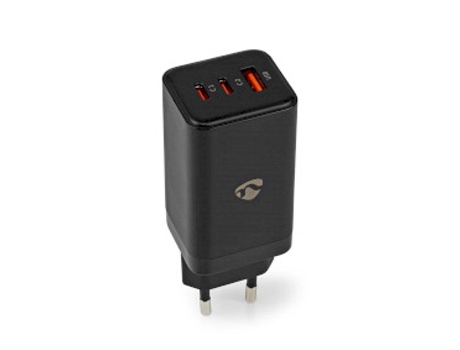 Cargador de Casa NEDIS 2Xusb-C + 1Xusb Smart Ic 65W Negro