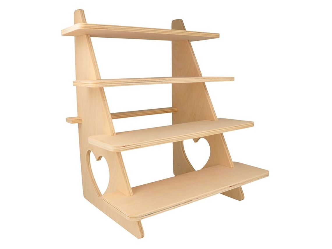 Expositor de madera con 4 baldas 38 x 32 x 26 cm