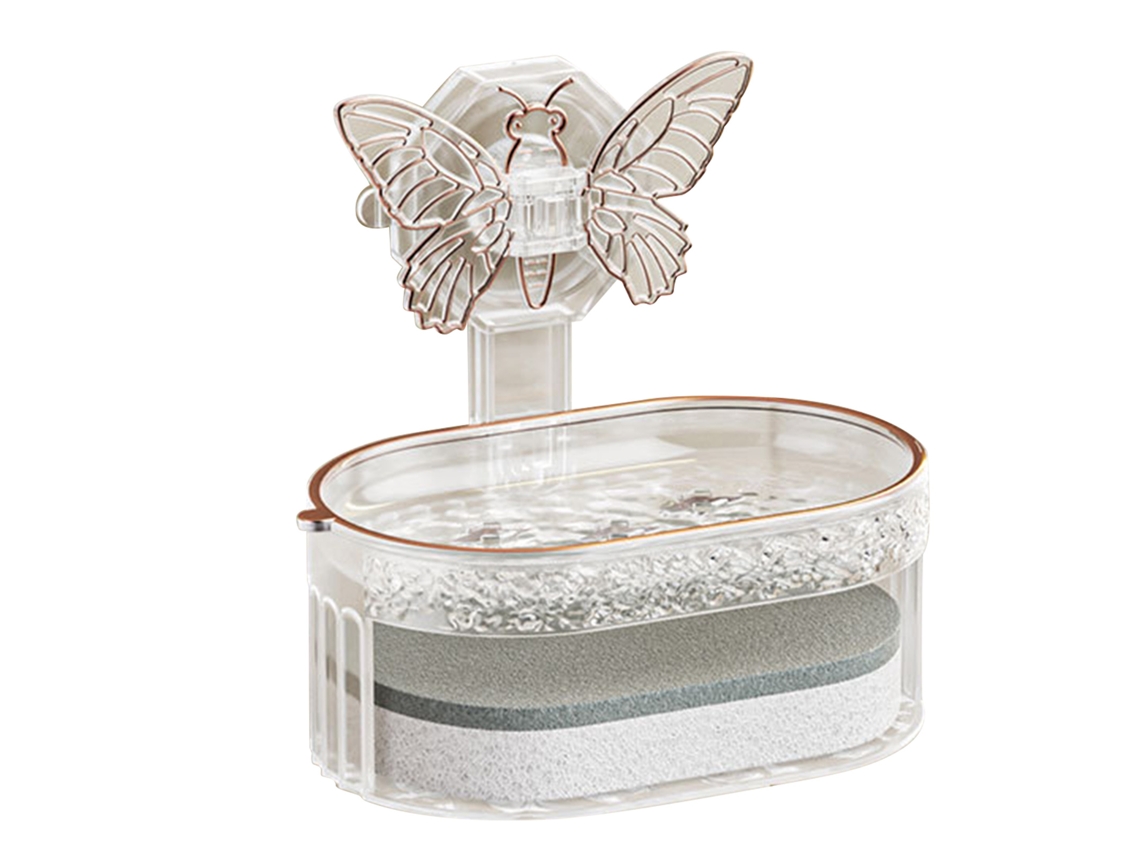 Elegante y con estilo jabonera de doble capa con ventosa, jabonera con drenaje de agua, jabonera con esponja para baño y cocina.
