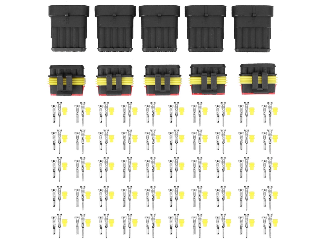 Juego De 5 Conectores Eléctricos Impermeables, Terminales De Enchufe De 5 Pines Para Coche, Motocicleta Y Barco.
