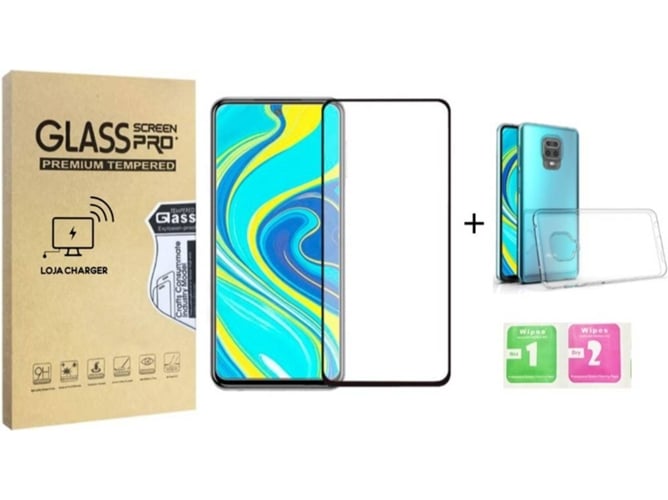 Funda y Protector de Pantalla LOJA CHARGER 11D Full Cover Silicona Xiaomi Redmi Note 9S Negro