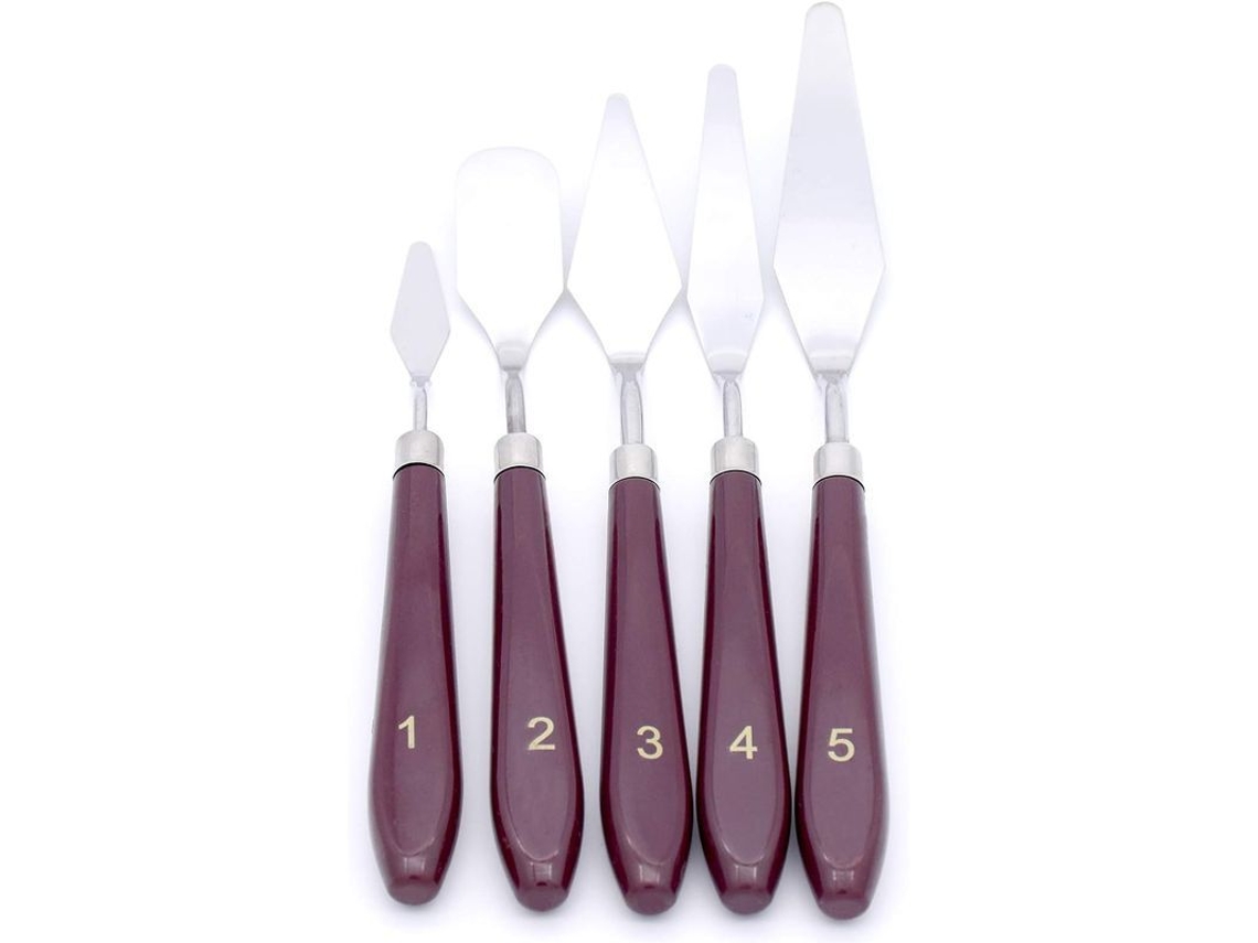 Espátula Para Paleta, 5 Piezas De Acero Inoxidable Para Pintar, Mezclar Y Raspar Herramientas Para Acrílico, Aceite Y Agua.