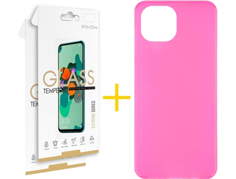 Kit Funda + 2 Protectores de Pantalla Apple iPhone 13 SKYHE Liso 7 Rosa