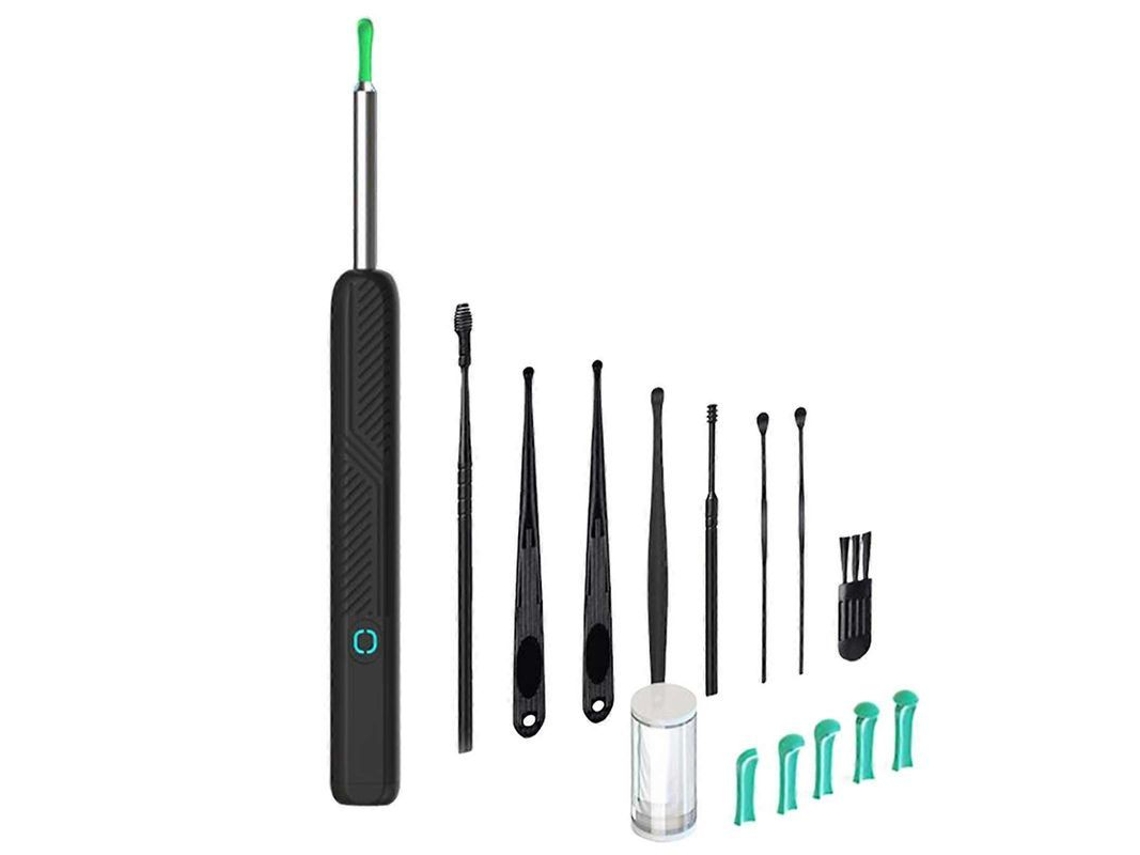Kit Para Eliminar El Cerumen Con Cámara, Cuchara Inteligente, Limpiador De Oídos Visual Con 6 Cucharas, Color Negro.