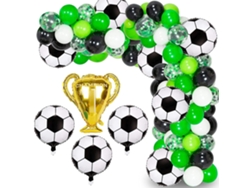 Un deleite para celebrar el fútbol, los globos metálicos de fútbol aportan alegría a tu fiesta, el arco de globos y el material ecológico garantizan una reunión feliz