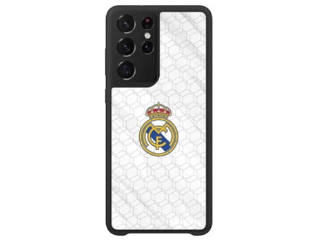 Funda Móvil Ultra Oficial Real Madrid para Samsung Galaxy S22 Ultra PHONECASES3D Piel Sintética Negro