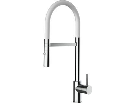 Grifo de Cocina VIZIO Tubo Giratória 360° 2 Jatos Cromado Blanco (Latón)