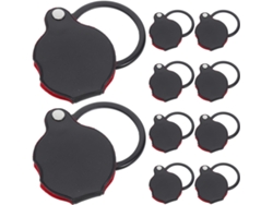 Juego De 10 Mini Lupas De Bolsillo Plegables Negras, Portátiles, Con Lente Giratoria, Compactas Y Ligeras.
