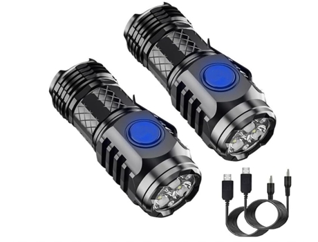 Mini linterna de monstruo de tres ojos, mini luz de flash portátil, mini luz de flash LED recargable de alto lumen (negro) CHRONUS