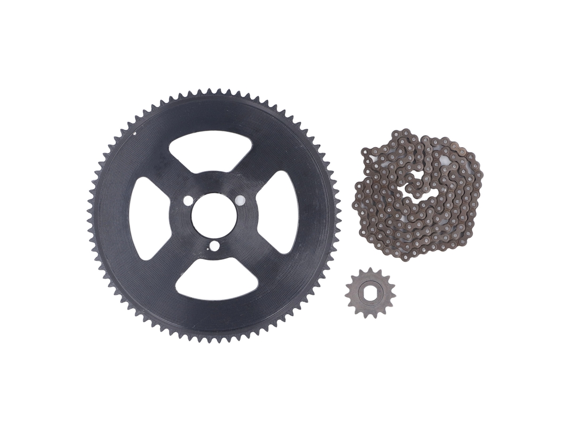 Kit De Engranajes Y Cadena De Acero 25h, 15t Delantero, 80t Trasero, 146 Eslabones Para Mini Cuatrimoto De 47 Cc Y 49 Cc.
