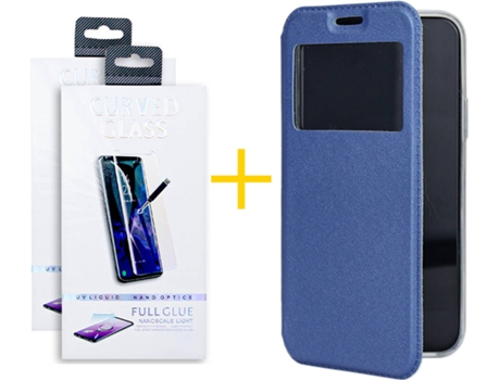 Carcasa + 2 Protectores de Pantalla para Samsung Galaxy S22 Plus 5G SKYHE Azul