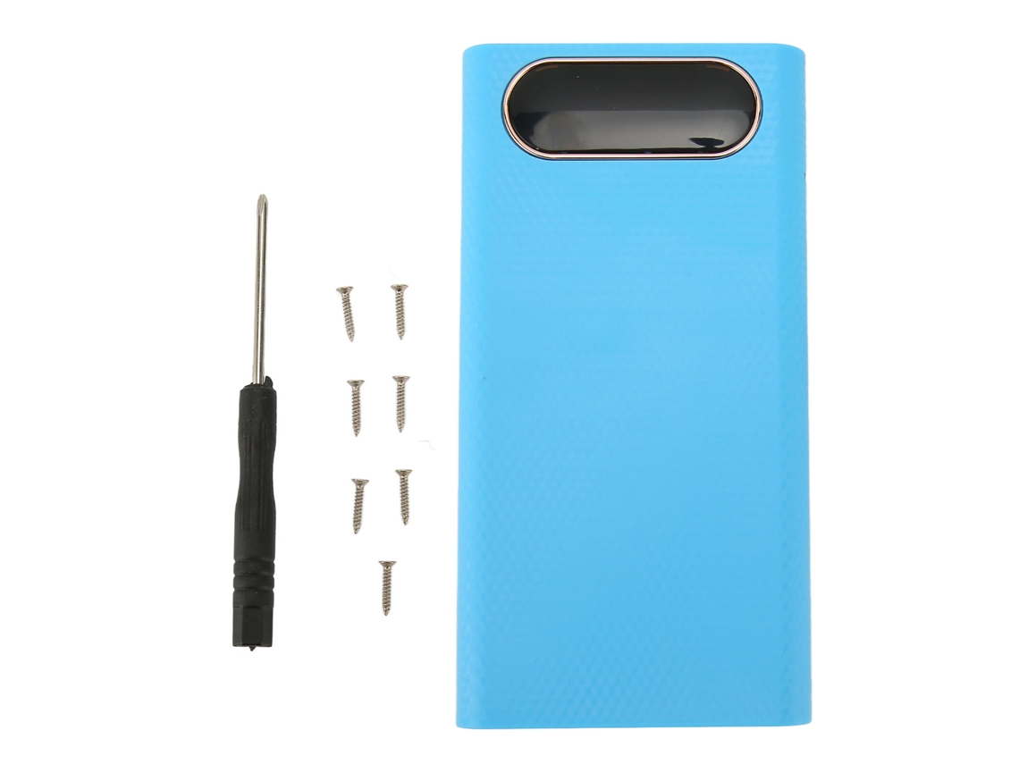Case Para Power Bank 6x21700 Com Display Lcd Diy Bateria Box Carregador Celular Azul