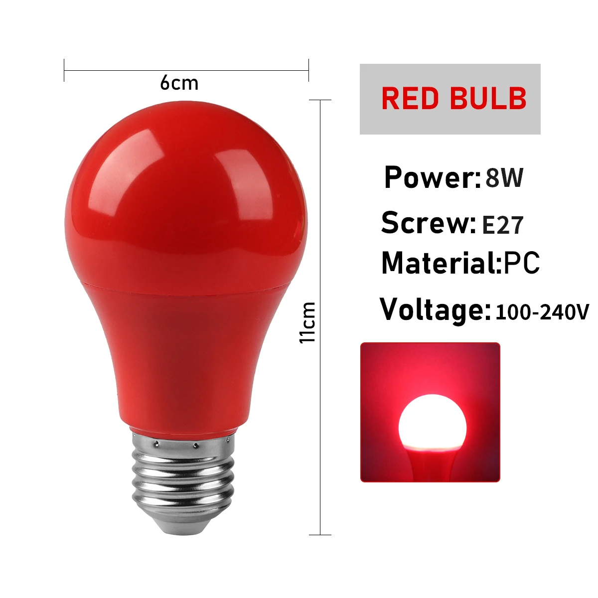 Bombillas Led A Todo Color Para Iluminación De Escenarios (e27 Rojas, 20 Unidades), Sin Parpadeo.