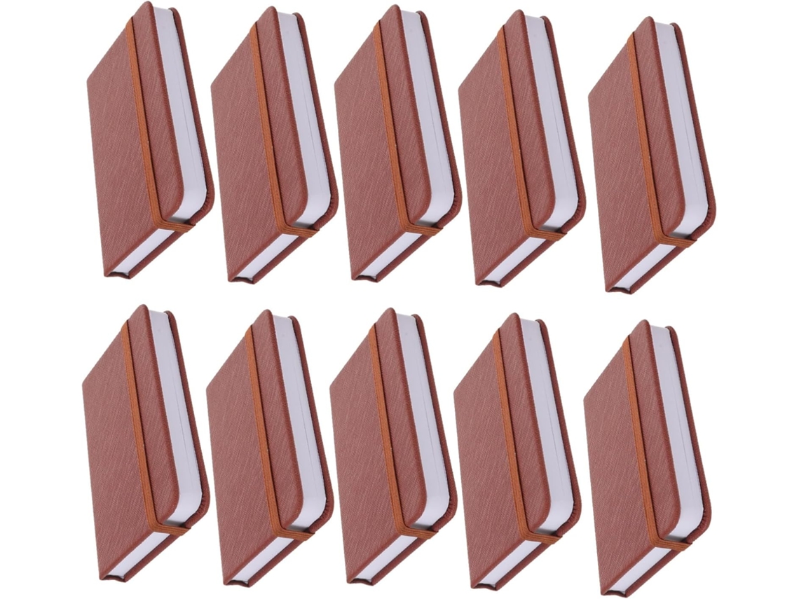 Juego De 10 Minicuadernos Bolsillo Con Páginas Rayadas Y Marcapáginas Cinta, Organizador