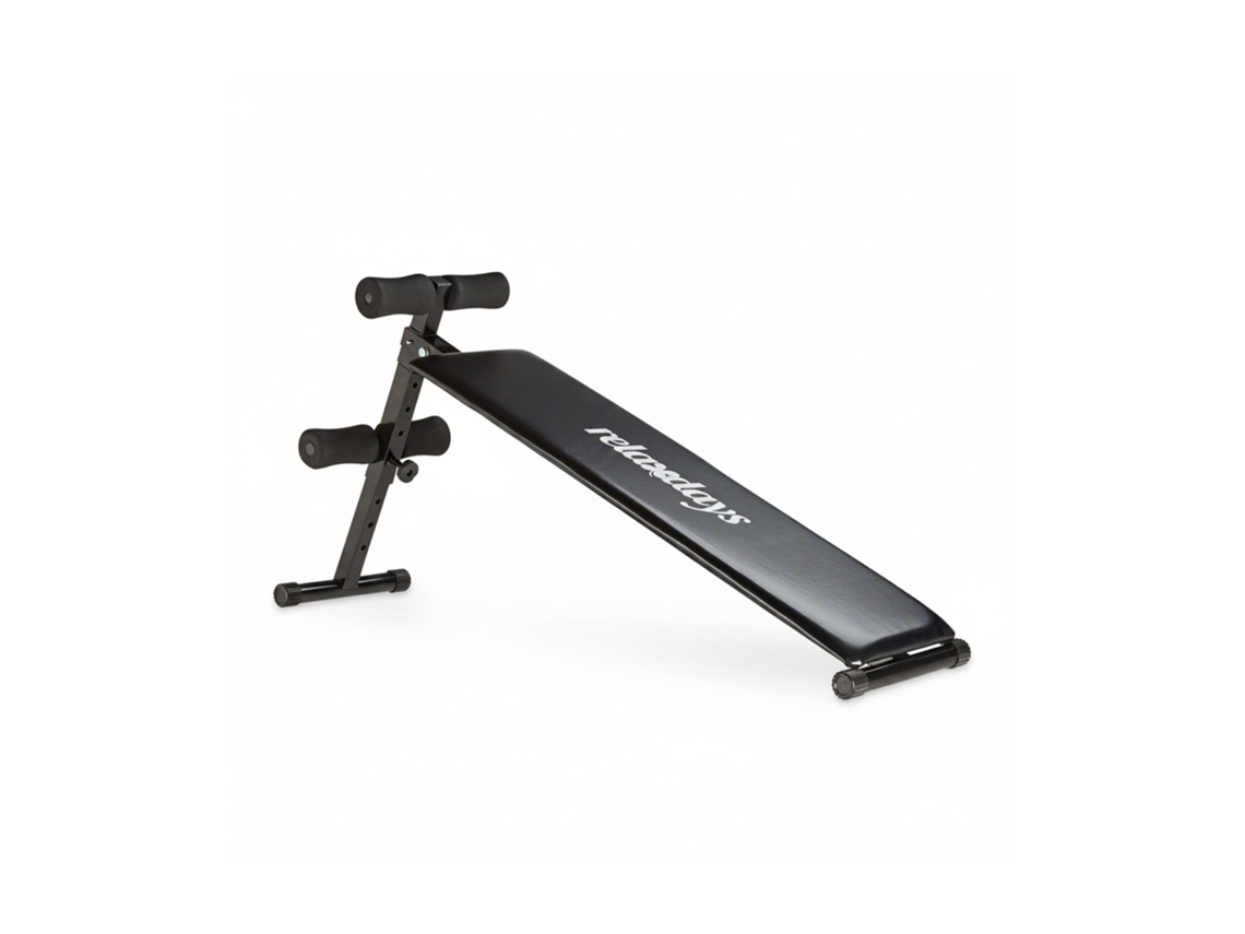 Relaxdays Banco Abdominales, Máquina Musculación, Aparato Gimnasia, 5 Niveles De Ajuste, Metal, 63 X 33 X 135 Cm, Negro